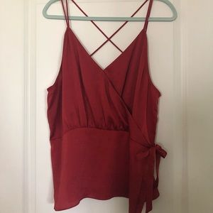 Express strappy faux wrap style camisole